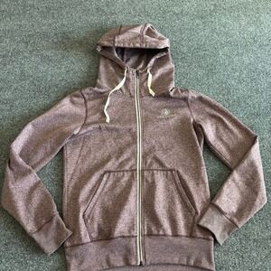 Volcom Cascara Fleece Zip Up Hoodie Burgundy Heather H2451610 Womens Small